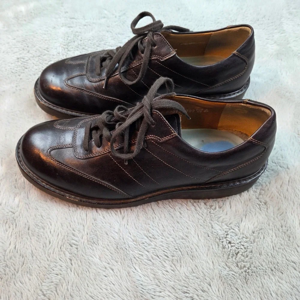 Mephisto Leather Walking Shoes Men 8.5 Dark Brown Oxford Portugal 07 6301 31 382
